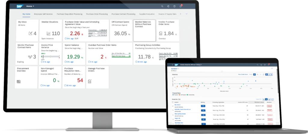 Interface SAP Fiori Ordinateur et tablette Signe Plus